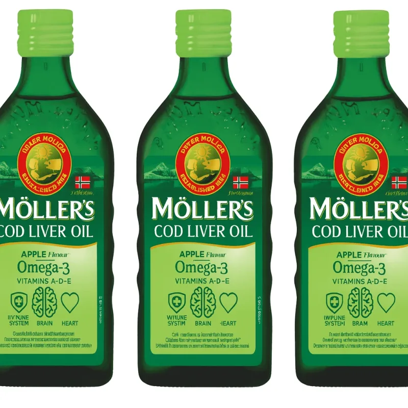 Omega 3 Ulei din ficat de cod cu aroma mere verzi, 750 ml, Moller's — preț și oferte