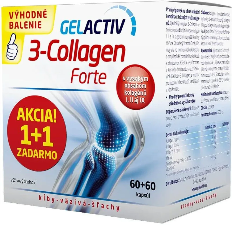 GelActiv 3-Collagen Forte, 2 x 60 capsule, Salutem Pharma — preț și oferte