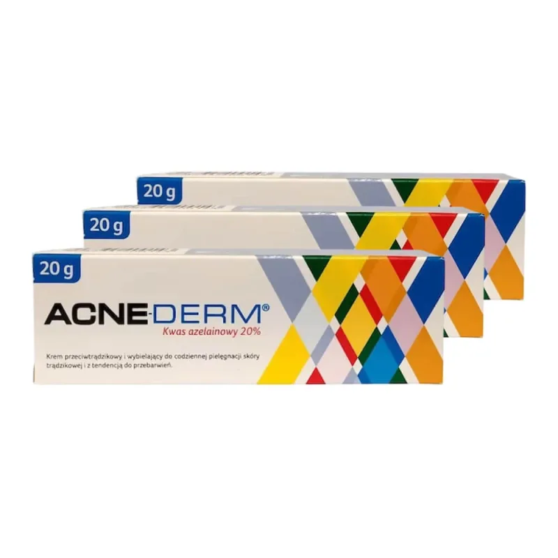 Cremă antiacneică Acne-Derm, Acid Azelaic 20%, 3x20 g, Unia — preț și oferte