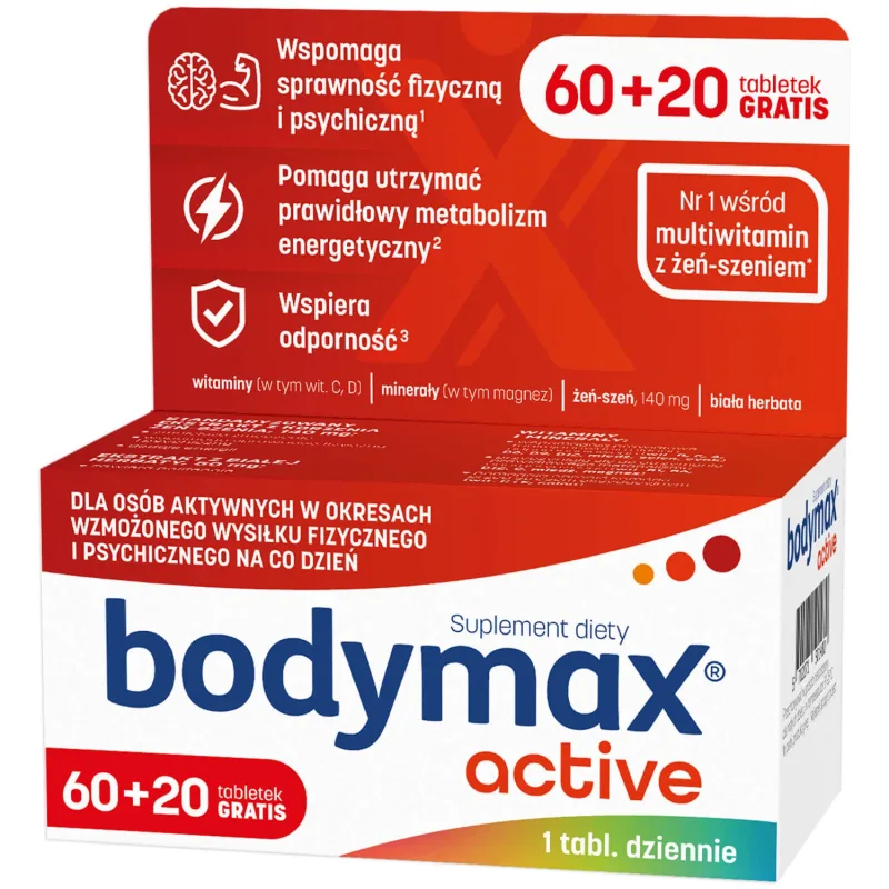 Bodymax Active, 60 comprimate + 20 comprimate gratuite — preț și oferte