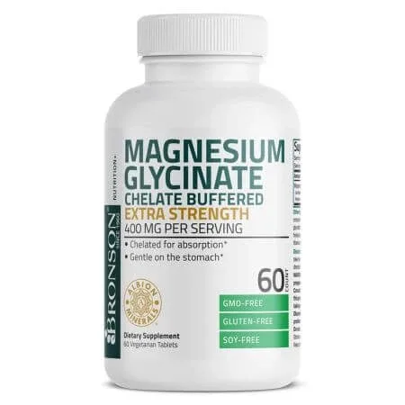 Magneziu Bisglicinat tamponat, 400 mg, 60 capsule, Bronson Laboratories — preț și oferte