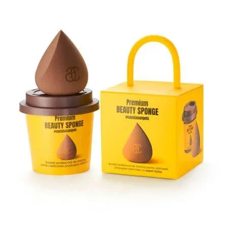 Buretel pentru aplicarea machiajului GlamSquad Pro Sponge Brown, 1 bucata, Cucuta Beaty — preț și oferte