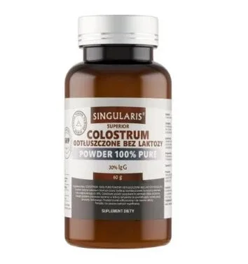 Singularis, Pulbere de colostru deoxigenat fără lactoză 100% pură 30% Ig G, 60 g — preț și oferte