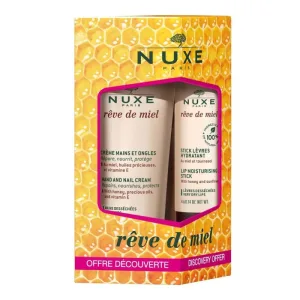 Nuxe Reve De Miel Cremă de mâini și unghii + Lip Stick hidratant Duo 30ml