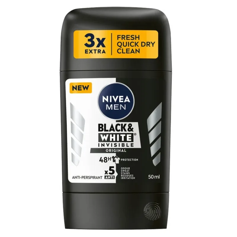 Nivea Men Black amp;White Invisible Original Antiperspirant stick, 50ml — preț și oferte