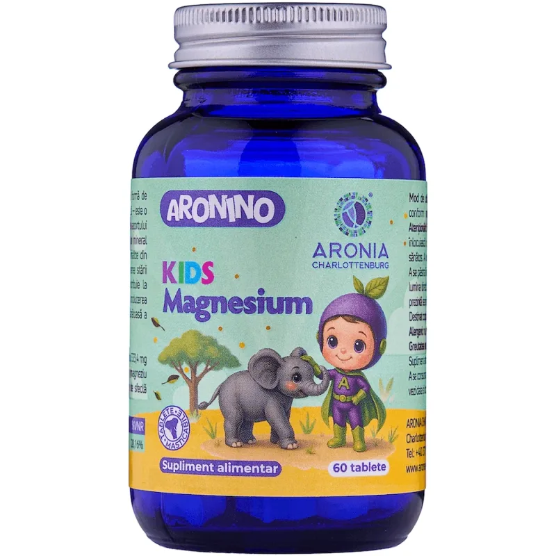 Aronino Kids Magnesium — 60 tablete masticabile care sprijină energia, mușchii și oasele copiilor Aronia Charlottenburg — preț și oferte