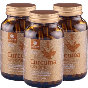 PROMO: 3 Flacoane Curcuma ECO Forte 120 Capsule, Aronia