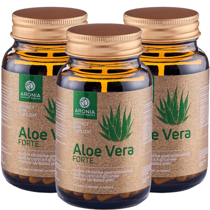 PROMO: 3 Flacoane Aloe Forte 60 Capsule, Aronia Aronia Charlottenburg — preț și oferte