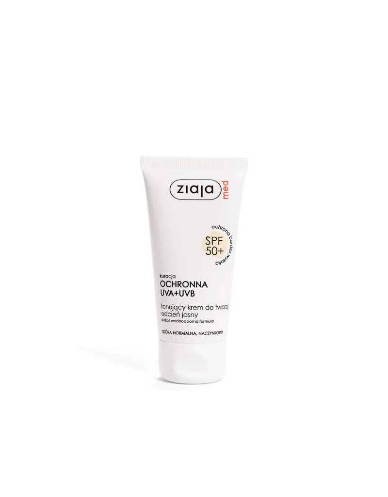 Ziaja Med, Toning Cream SPF50+, nuanță Light, ten normal, vascular, 50ml - Termen lung de valabilitate! — preț și oferte
