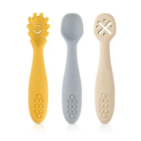 Set 3 lingurite din silicon LittleYummie, 6 luni+, Reer — preț și oferte