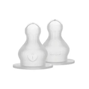 Set 2 tetine din silicon pentru biberon, Flux mediu, Bibs