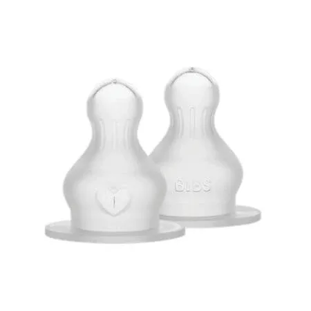 Set 2 tetine din silicon pentru biberon, Flux mediu, Bibs — preț și oferte