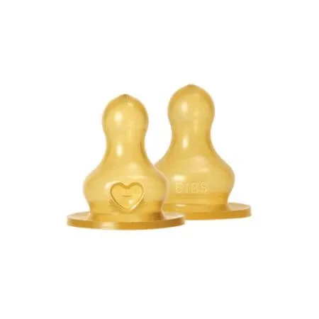 Set 2 tetine din latex pentru biberon, flux lent, 0 luni+, Bibs — preț și oferte