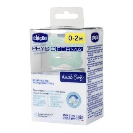 Suzeta anatomica PhysioForma Dual Soft, Unisex, 0-2 luni, 1 bucata, Chicco — preț și oferte