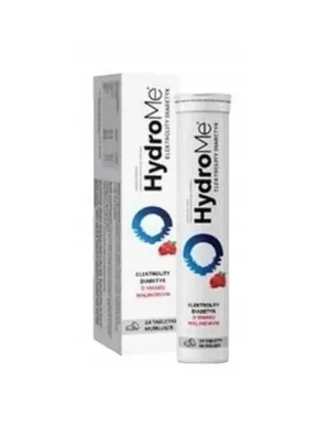 HydroMe Elektrolity Diabetyk cu aromă de zmeură, 24 comprimate efervescente