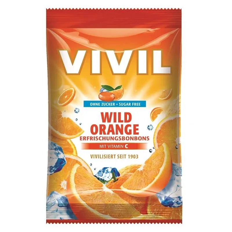 Bomboane fără zahăr cu portocală sălbatică cu vitamina C, 80 g, Vivil — preț și oferte