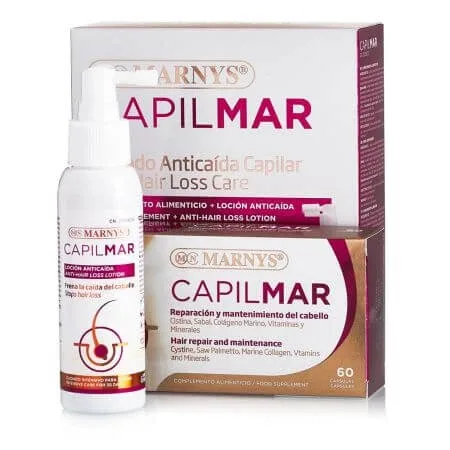 Pachet pentru par, Capilmar 60 capsule + Capilmar lotiune 100 ml, Marnys — preț și oferte