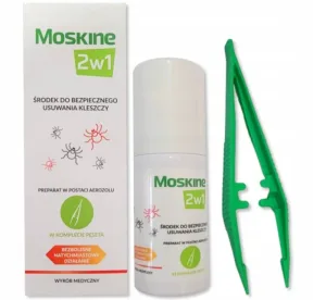 Moskine 2 în 1 pentru îndepărtarea sigură a căpușelor cu pensetă, 9 ml
