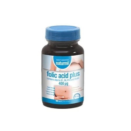 Acid Folic Plus 400mcg, 90 capsule, Naturmil — preț și oferte