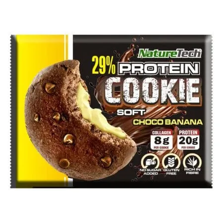 Prajitura moale cu proteina 29% si colagen, Banana, 70 g, Nature Tech — preț și oferte