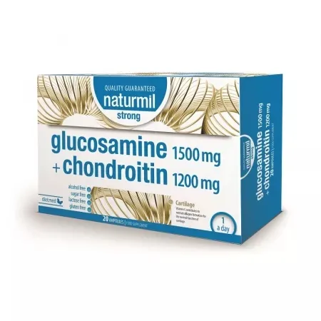 Glucosamine + Chondroitin Strong 20 fiole x 15 ml Naturmil — preț și oferte