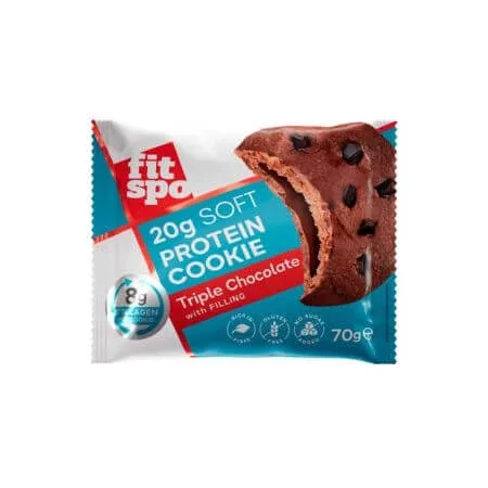 Biscuit proteic cu ciocolata tripla, 70 g, FitSpo — preț și oferte