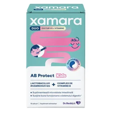 Xamara Duo AB Protect Kids cu aroma de fructe de padure, 10 plicuri orodispersabile, Dr Reddys — preț și oferte