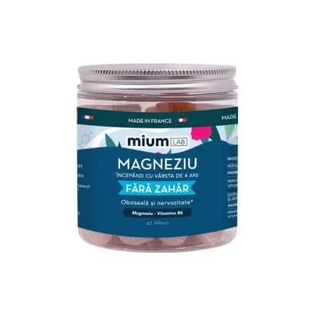 Jeleuri cu Magneziu si Vitamina B6, 4 ani+, 42 bucati, Mium Lab — preț și oferte