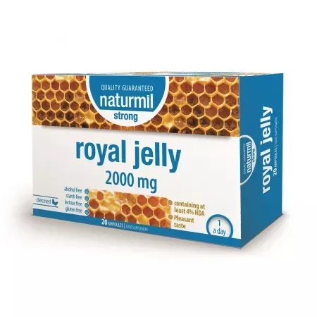 Royal Jelly Strong 2000 mg, 20 fiole x 15 ml, Naturmil — preț și oferte