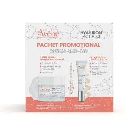Pachet Crema pentru regenerarea celulara  + Crema de ochi antirid Hyaluron Activ B3, 50 ml +15 ml, Avene — preț și oferte