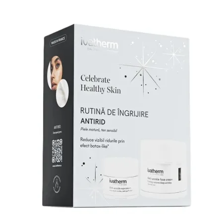 Pachet Crema de fata antirid 50 ml + Crema contur de ochi antirid si anticearcan 15 ml, Ivatherm — preț și oferte