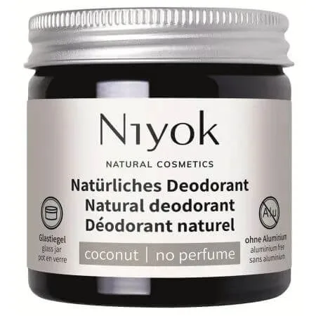 Deodorant si antiperspirant natural tip crema, fara parfum, 40 ml, Niyok — preț și oferte