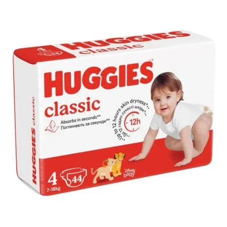 Scutece de schimb Classic Jumbo, Nr. 4, 7-18 kg, 44 buc, Huggies — preț și oferte