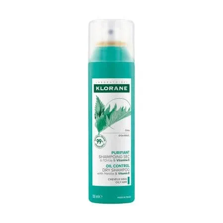 Sampon uscat pentru par gras cu Urzica si vitamina E, 150 ml, Klorane — preț și oferte