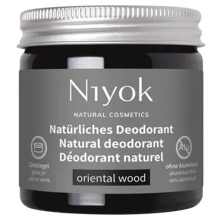 Deodorant natural tip crema, cu aroma de lemn oriental, 40 ml, Niyok — preț și oferte