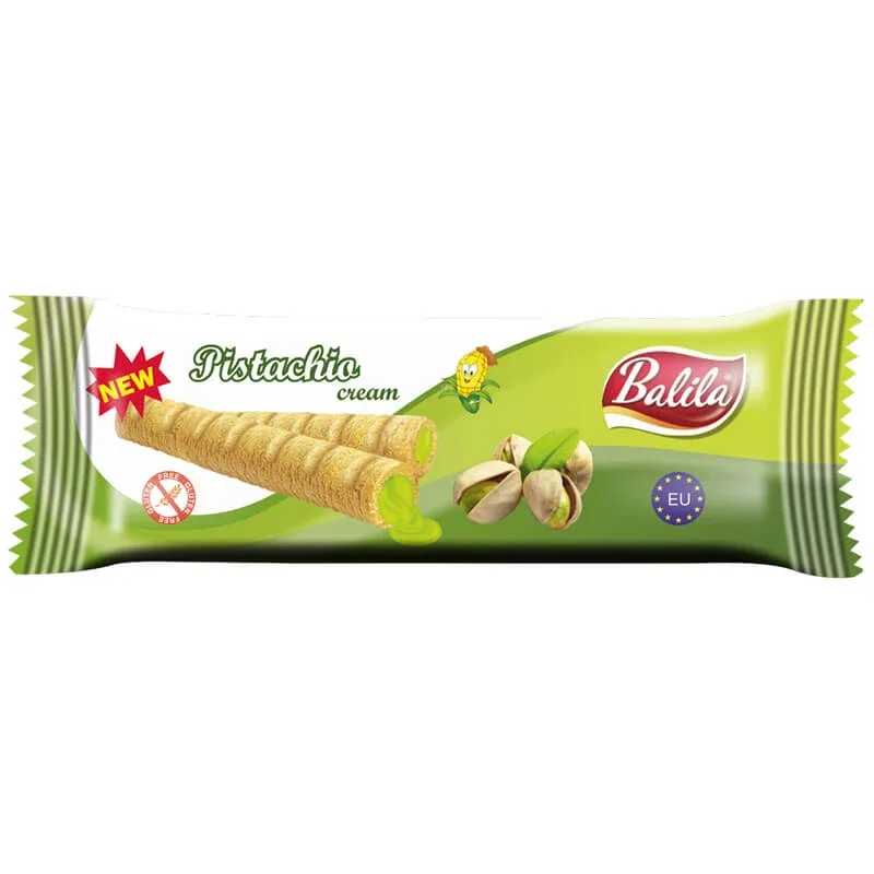 Balila, tuburi cu cremă de porumb cu aromă de fistic, fără gluten, 18 g — preț și oferte