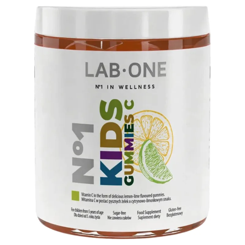 Lab One No 1 KidsGummies C, boabe de jeleu, aromă de lămâie și limetă, 60 bucăți — preț și oferte
