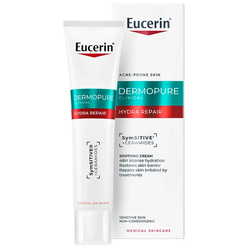 Eucerin DermoPure Clinical Hydra Repair, cremă calmantă pentru pielea cu tendință acneică, 40 ml — preț și oferte