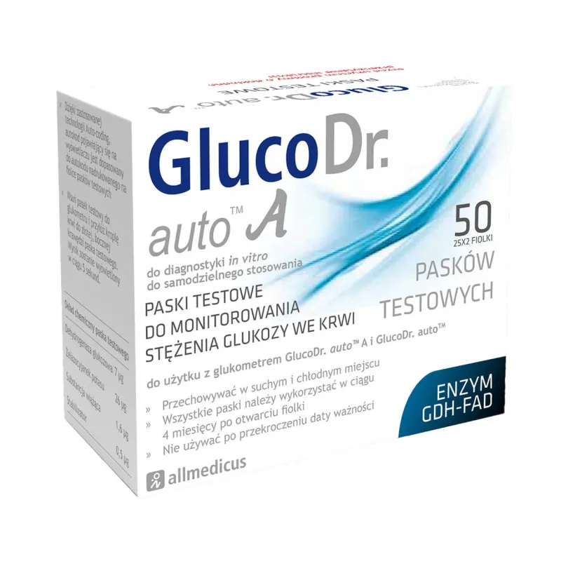 GlucoDr. Auto A, benzi de testare, 50 buc Diather — preț și oferte