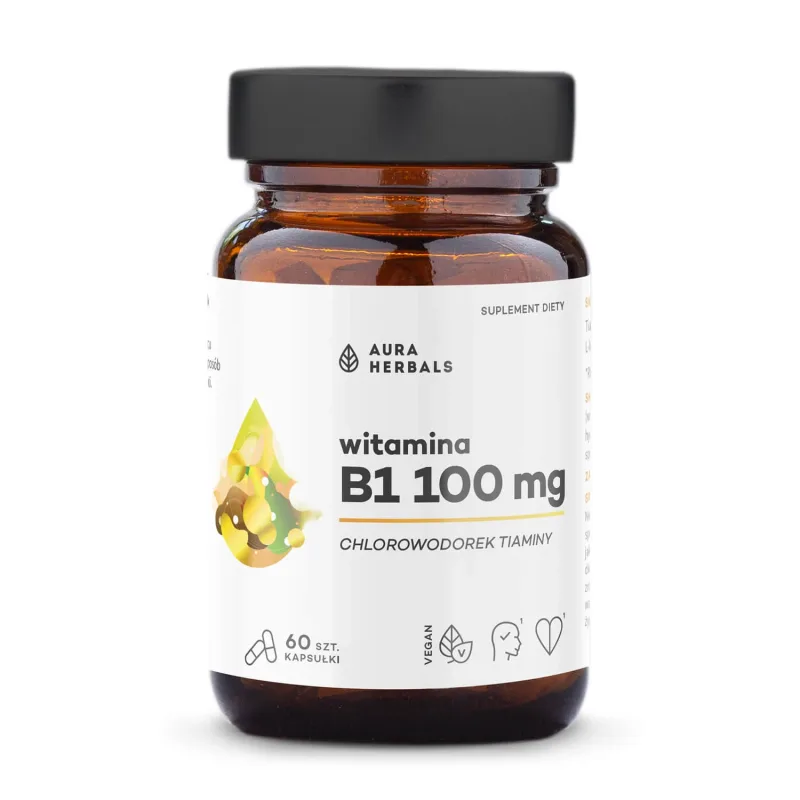 Aura Herbals Vitamina B1 100 mg, tiamină, 60 capsule — preț și oferte