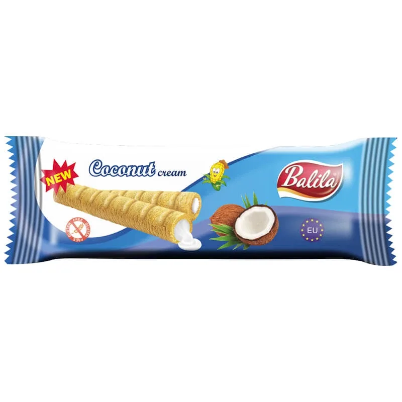 Balila, tuburi cu cremă de porumb cu aromă de nucă de cocos, fără gluten, 18 g — preț și oferte