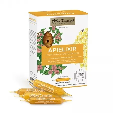 Apielixir Imunitate si Stare de Bine, 20 fiole x 10 ml – Albina Carpatina — preț și oferte