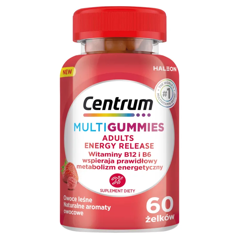 Centrum MultiGummies Adult Energy Release, boabe de jeleu, 60 bucăți — preț și oferte