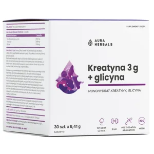 Aura Herbals Creatine 3 g, monohidrat + glicină, 30 plicuri