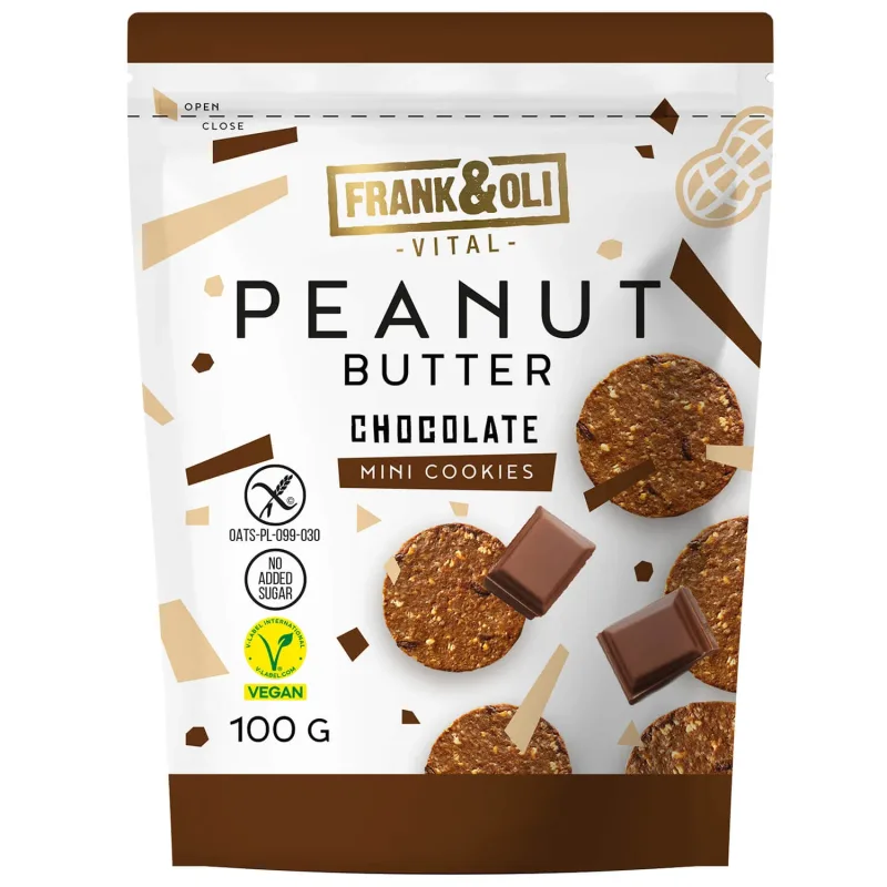 Frank&Oli Peanut Buttter, mini fursecuri, ciocolată, 100 g — preț și oferte