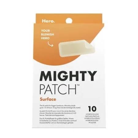 Plasturi hidrocoloidali pentru cosuri Mighty Patch Surface, 10 bucati, Hero — preț și oferte
