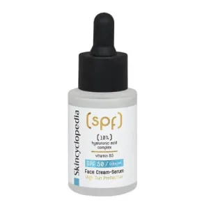 Crema-serum hidratanta SPF 50 cu Acid Hialuronic si Vitamina B5, 30 ml, Skincyclopedia