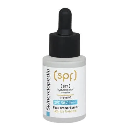 Crema-serum hidratanta SPF 50 cu Acid Hialuronic si Vitamina B5, 30 ml, Skincyclopedia — preț și oferte