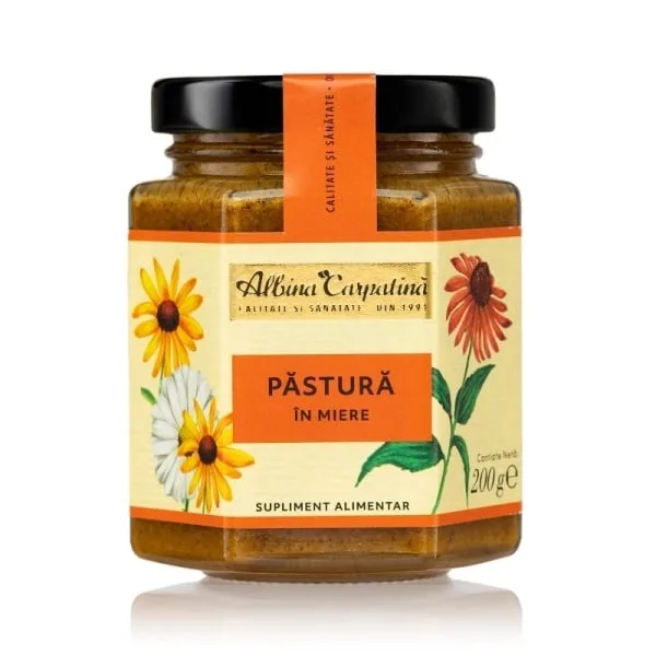 Pastura in Miere Albina Carpatina 200g – supliment apicol natural cu efect tonic si revitalizant — preț și oferte