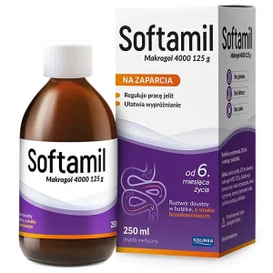 Softamil, soluție orală pe bază de Macrogol 4000, de la 6 luni, aromă de piersică, 250 ml